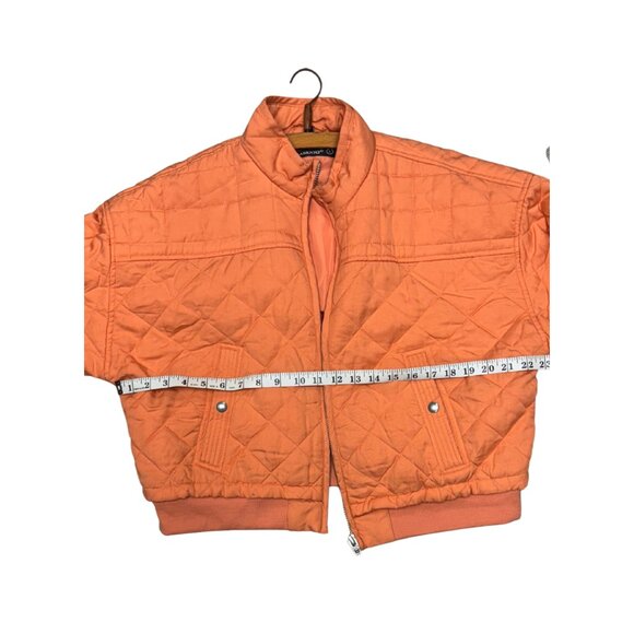 BLANK NYC Quilted Puffer Sunset Orange Y2K Bomber Pastel 90s Winter Jacket - Picture 3 of 8